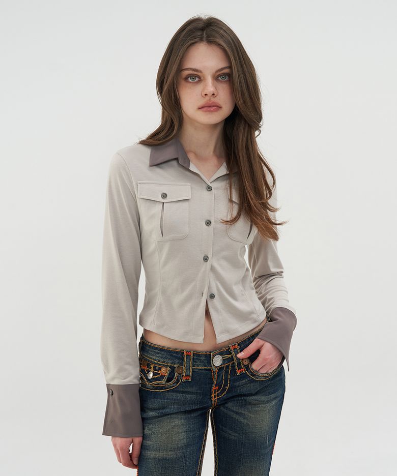 COLORED SLIM SHIRTS BEIGE