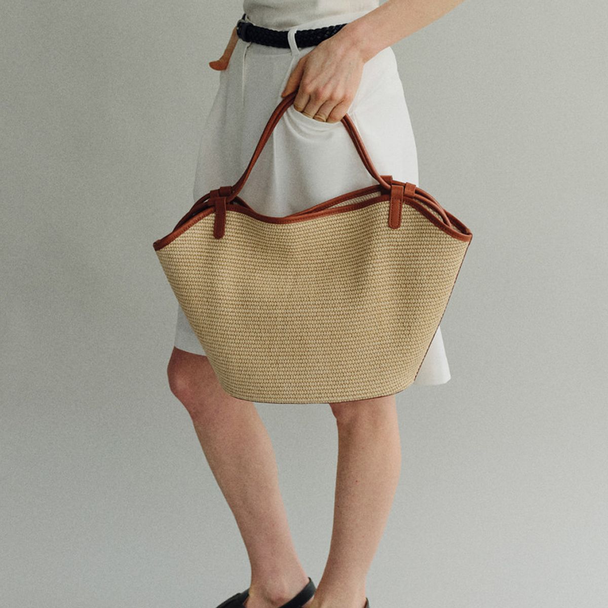 로서울(ROH SEOUL) Lien shoulder bag Raffia Caramel