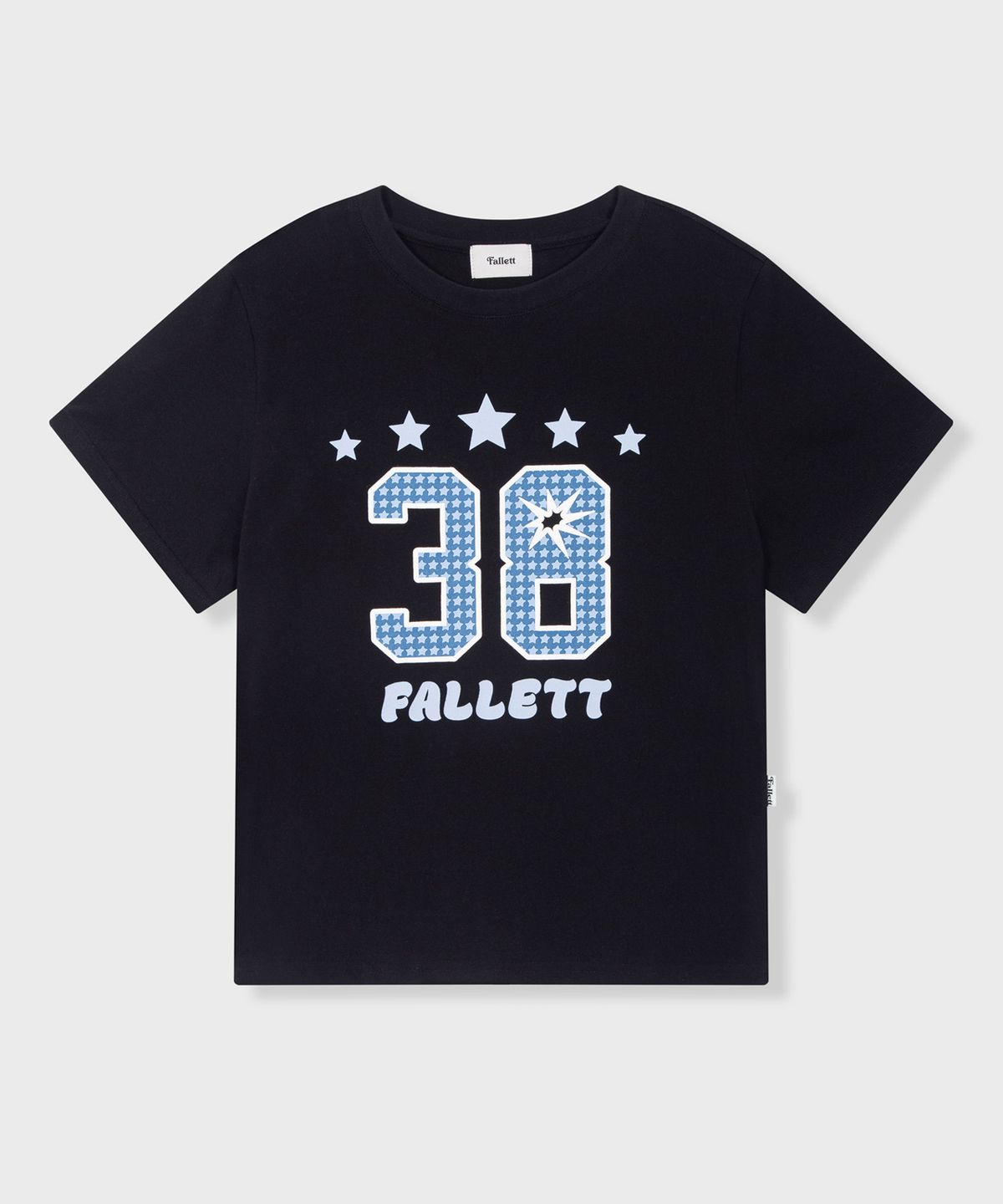 팔렛(FALLETT) 숫자 38 반팔티 블랙