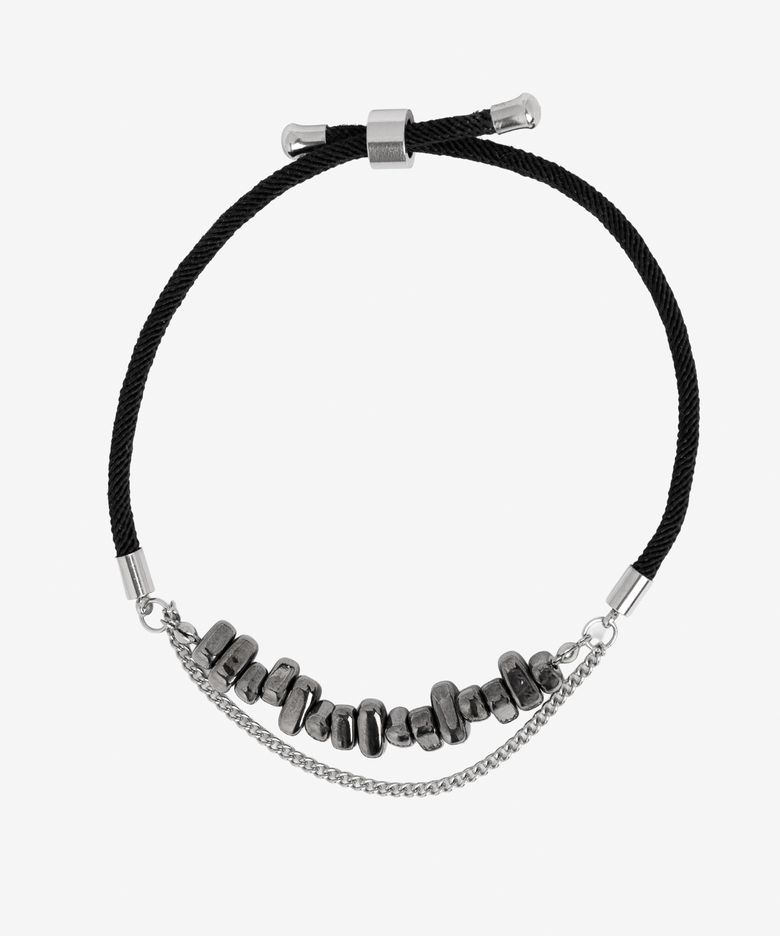 타이지 체인 스톤 스트랩 팔찌 [BLACK]