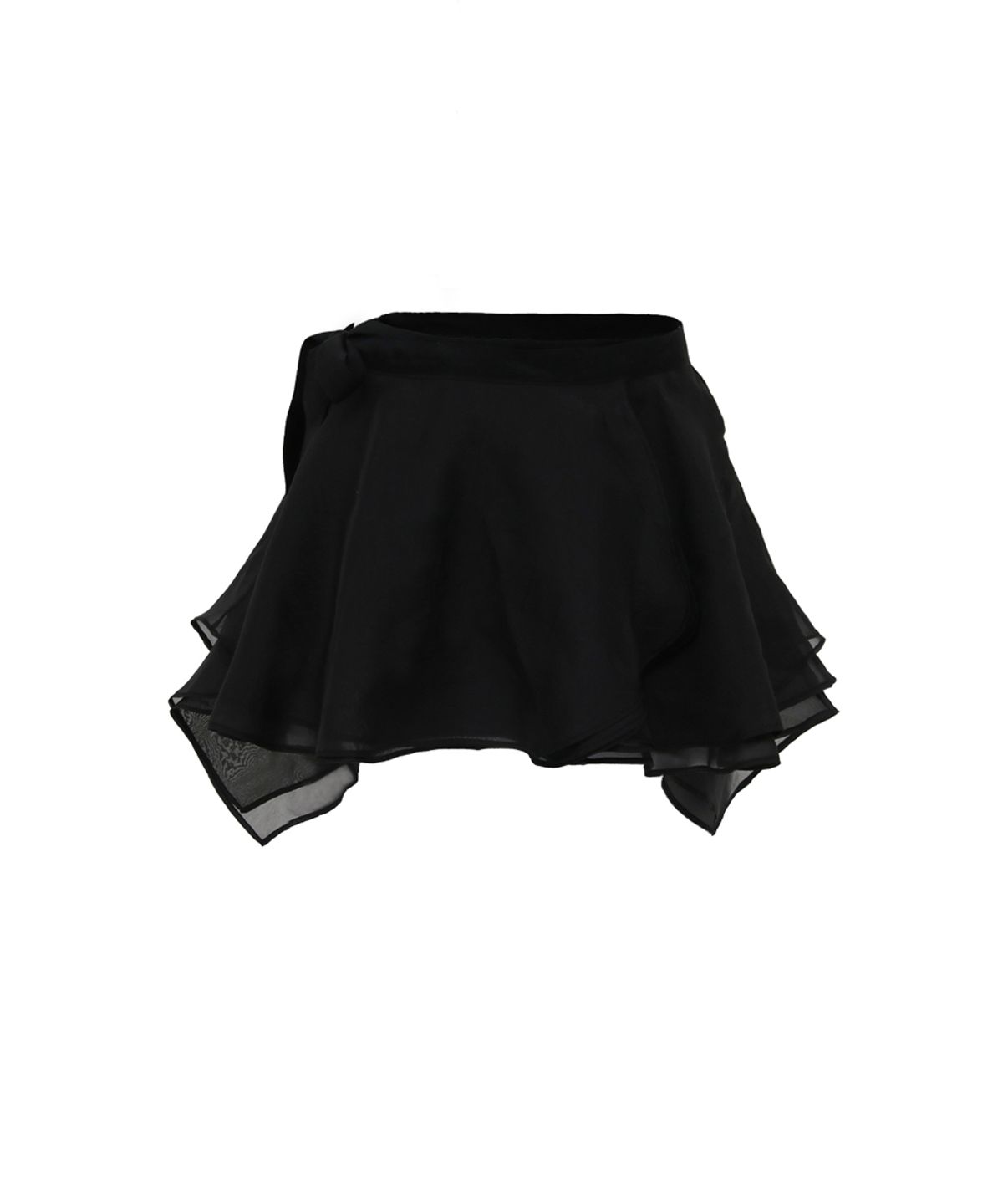 오드원아웃(ODDONEOUT) CHIFFON WRAP SKIRT BLACK