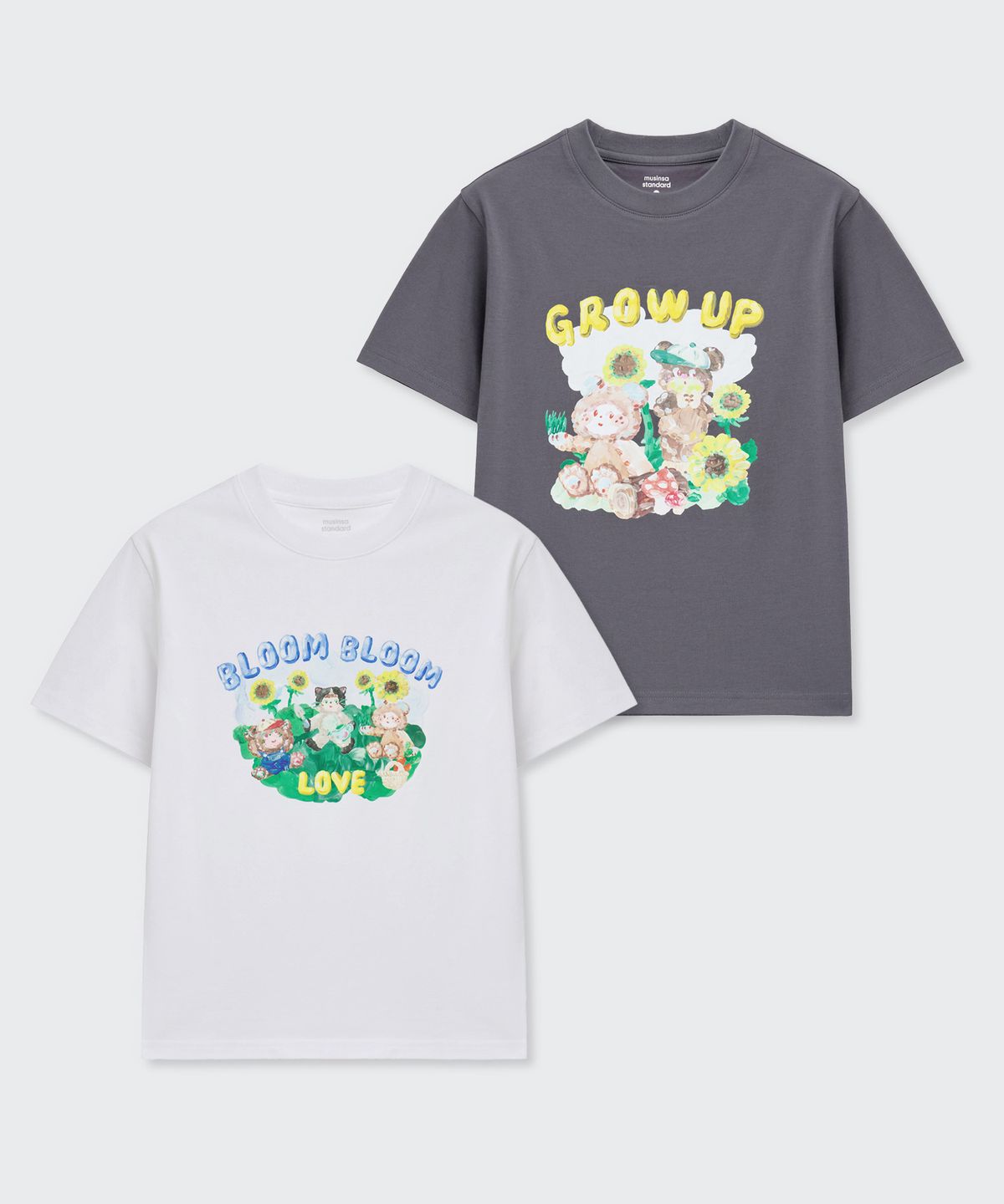무신사 스탠다드 키즈(MUSINSA STANDARD KIDS) [슬로코스터 컬래버] 릴렉스드 티셔츠 2팩 5