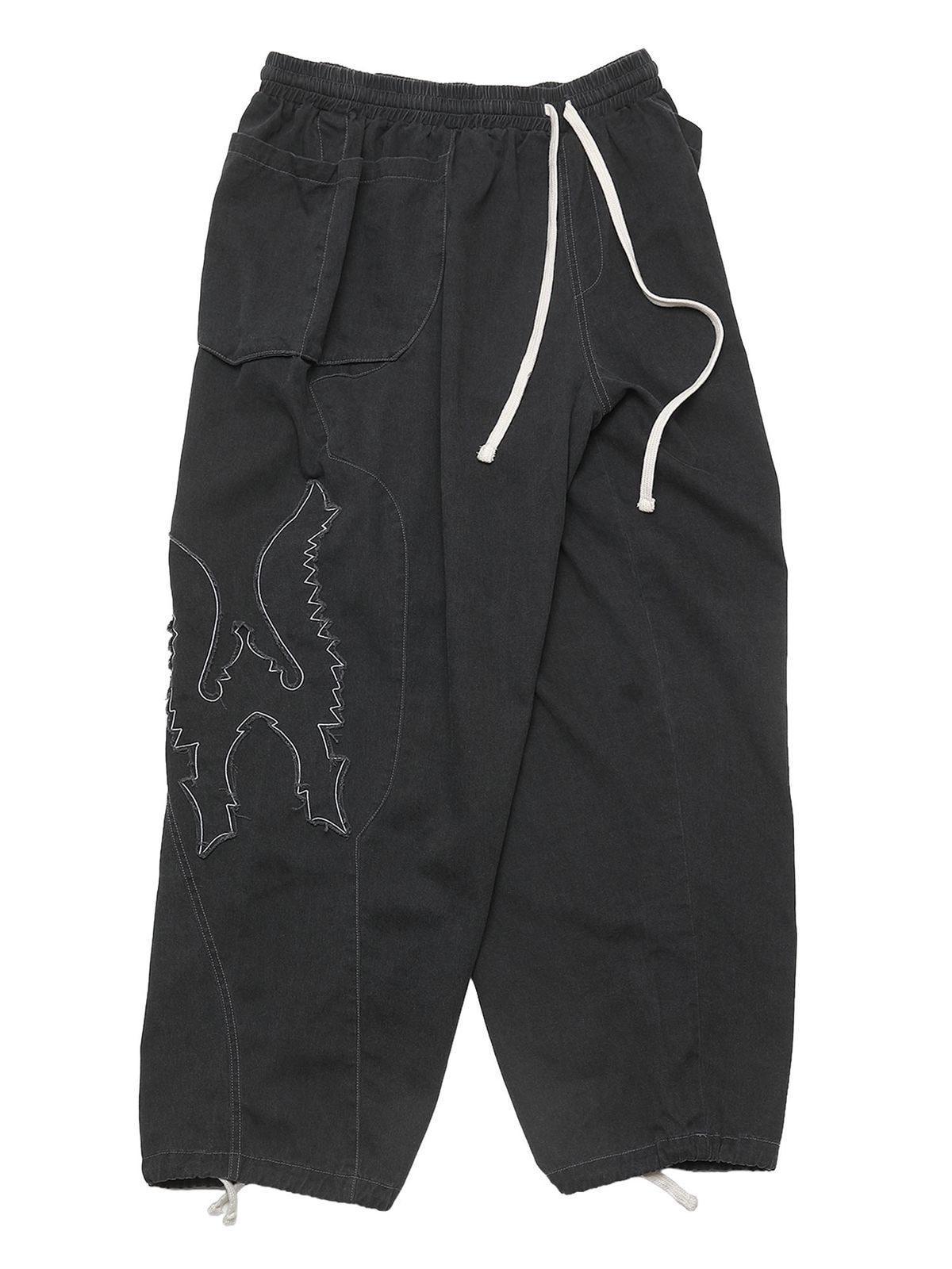 쿠테나이 케이브(KUTENAI CAVE) Eagle applique wide pants