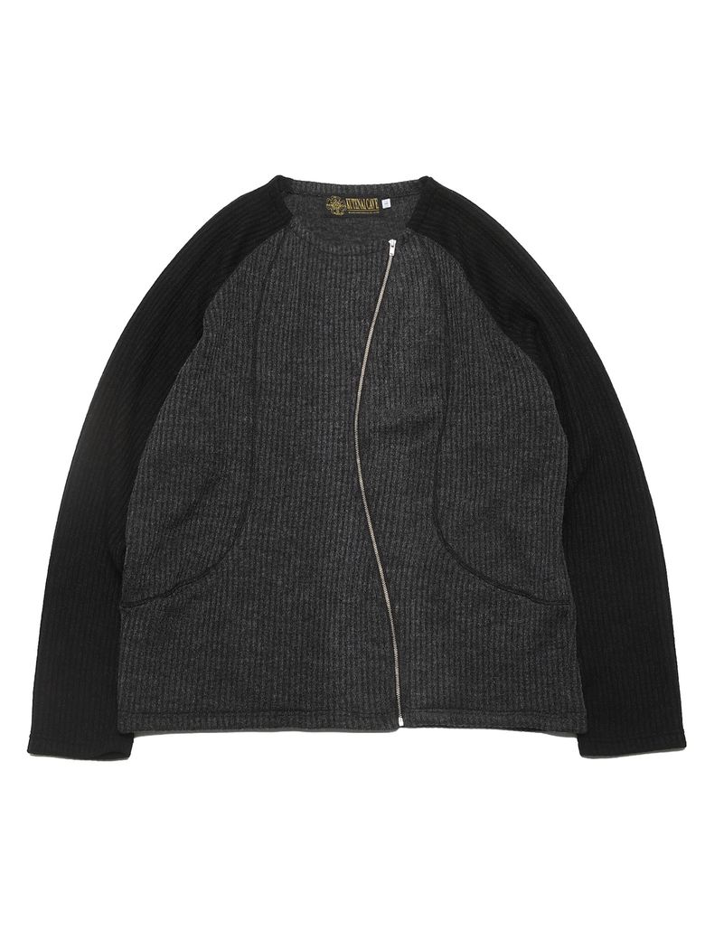 Twisted rib zip-up