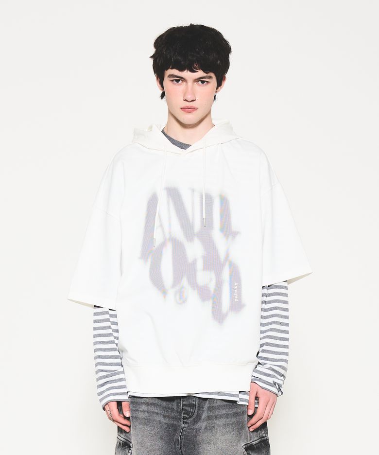 쉐도우 빅 로고 후드 반팔 LQ7TU432_OFF WHITE