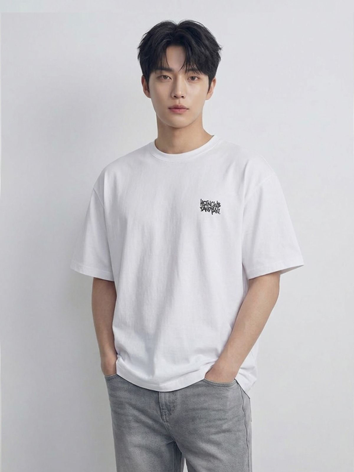 행텐(HANGTEN) 공용 워터 스플래쉬 그래피티 반팔 티셔츠_001(10570-031-413-31)