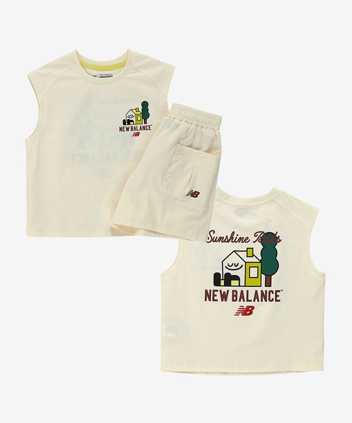 뉴발란스 키즈(NEWBALANCEKIDS) Sweet home_아동 스트라이프 나시 반바지 셋업 NK9YG2552U64