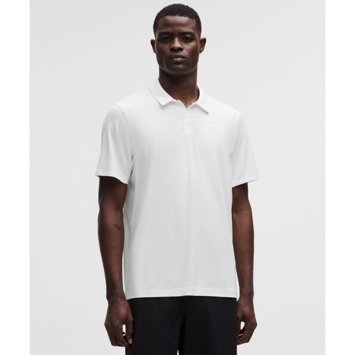 룰루레몬(LULULEMON) 로고 스포츠 폴로 숏슬리브  WHT