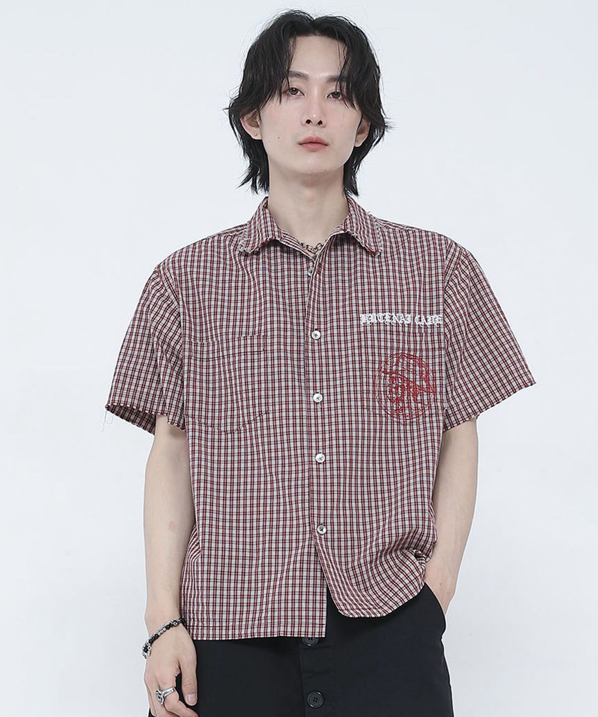 쿠테나이 케이브(KUTENAI CAVE) Skull  cotton half shirts