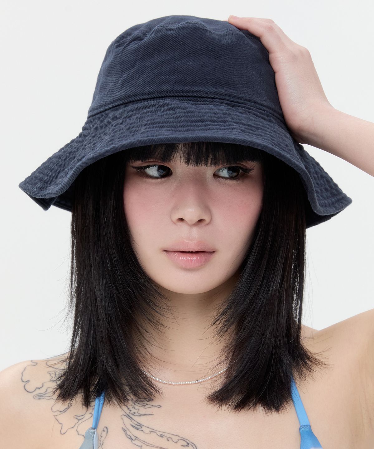 타입서비스(TYPESERVICE) Embroidered Bucket Hat [Navy]