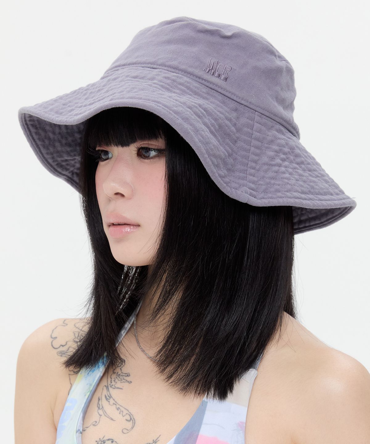 타입서비스(TYPESERVICE) Embroidered Bucket Hat [Purple]