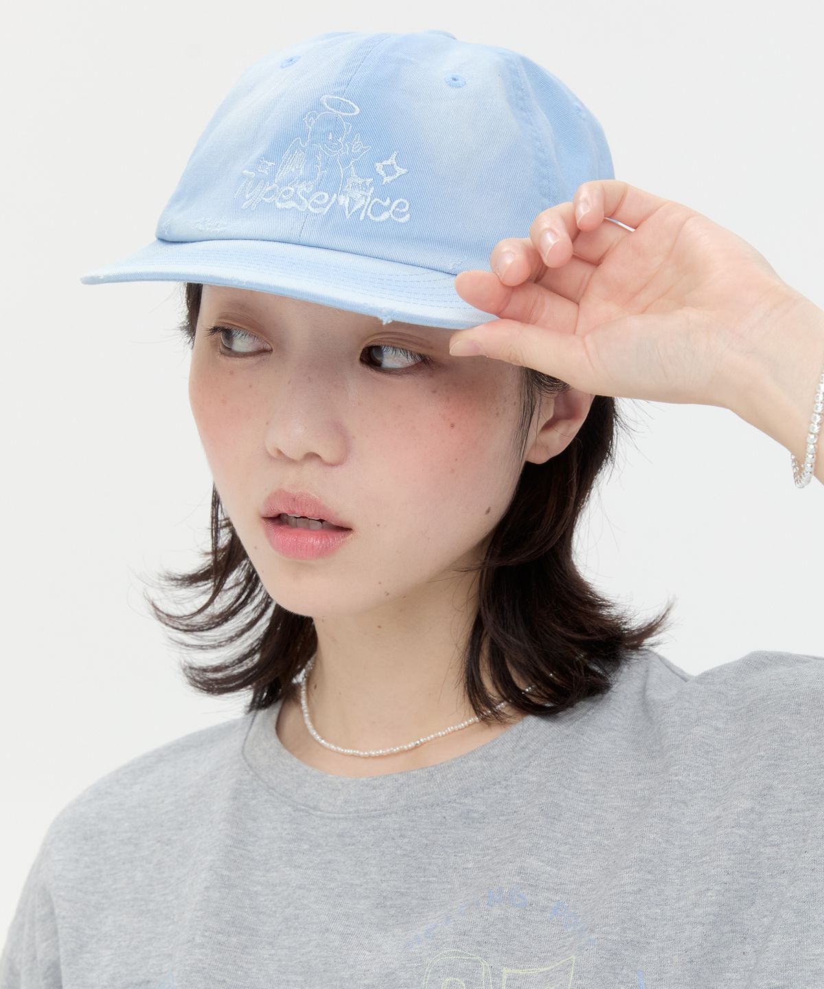 타입서비스(TYPESERVICE) Spray Distressed Cap [Blue]