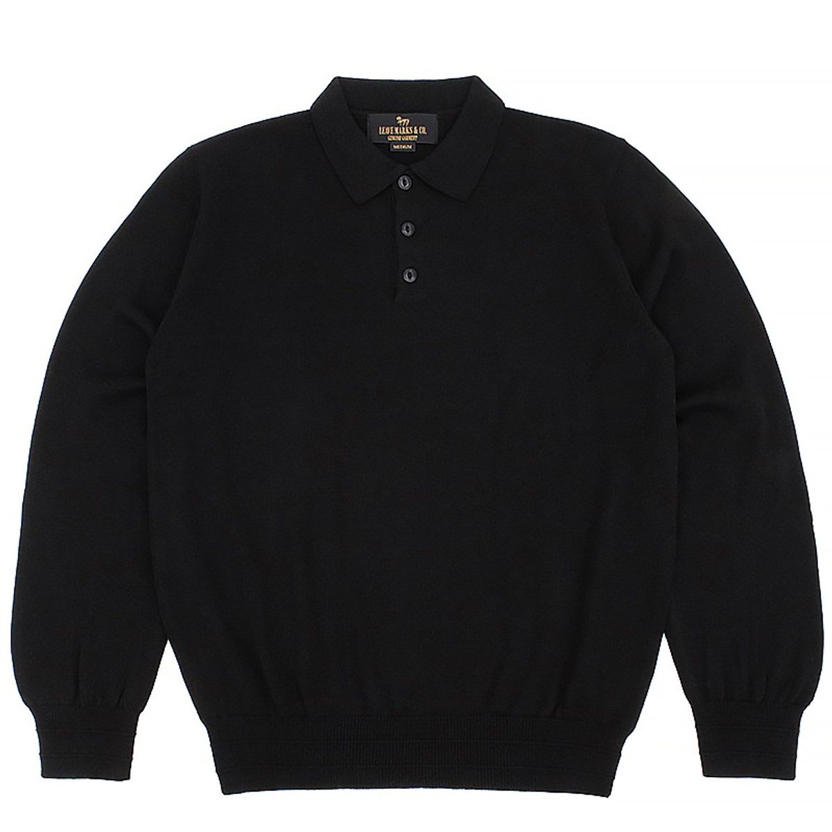 리브마크스(LEAVE MARKS) LM. LOT 201 Plain Knit Polo Black