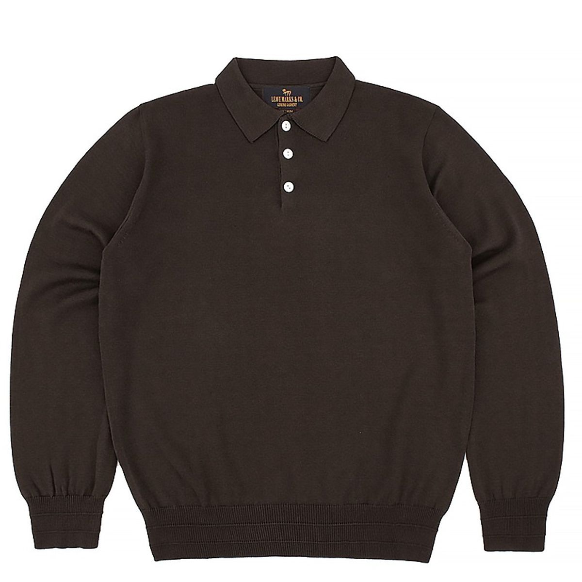 리브마크스(LEAVE MARKS) LM. LOT 201 Plain Knit Polo  Brown
