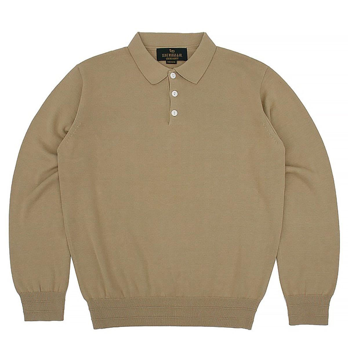 리브마크스(LEAVE MARKS) LM. LOT 201 Plain Knit Polo Beige