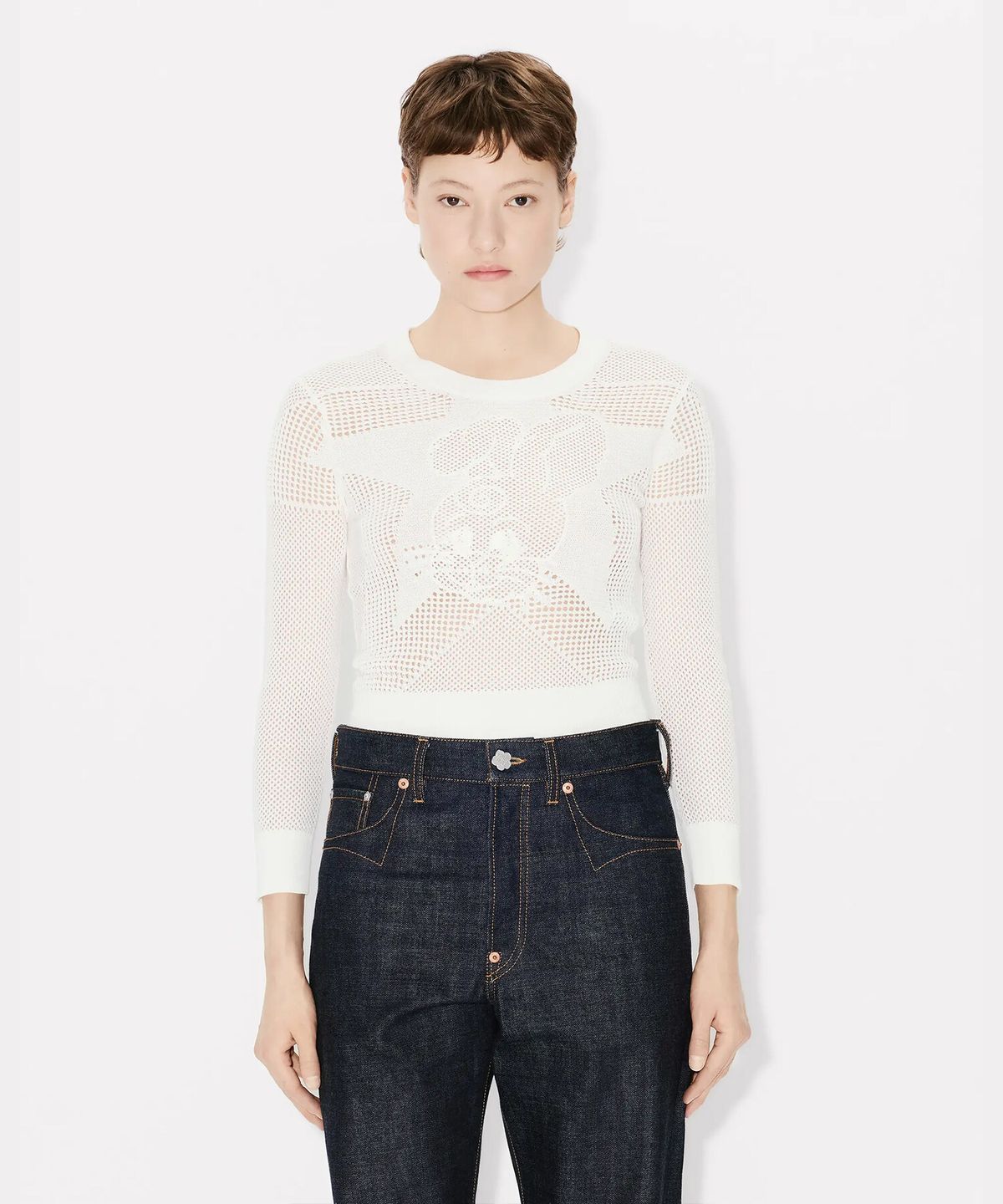 겐조(KENZO) 여성 겐조 카툰 포인텔 롱 슬리브 탑_K265AWKC01WHX