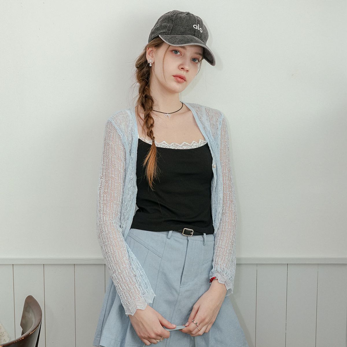 던드롭(DUNDROP) DD_Soft pastel lace cardigan_3color