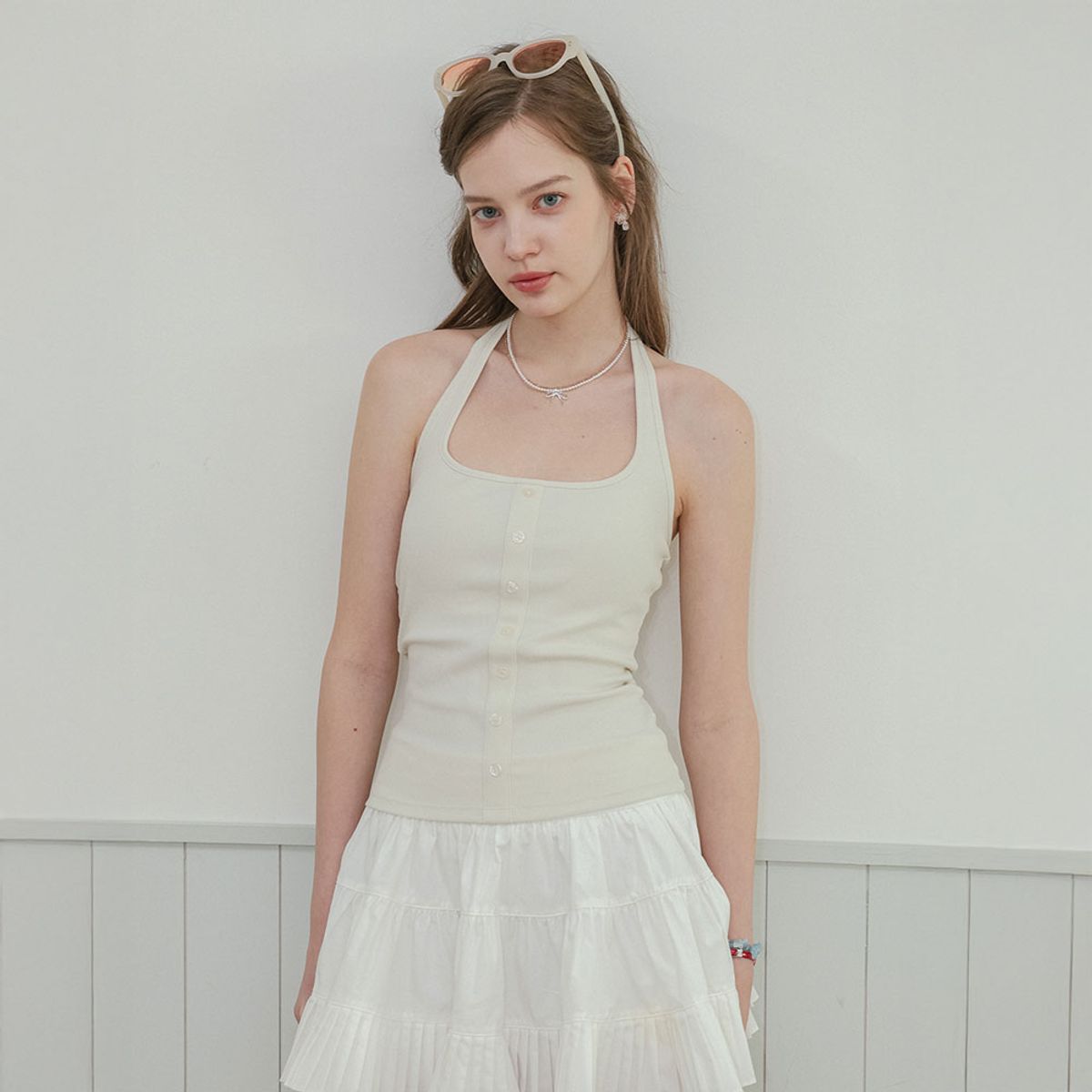 던드롭(DUNDROP) DD_Halter button inner top_3color