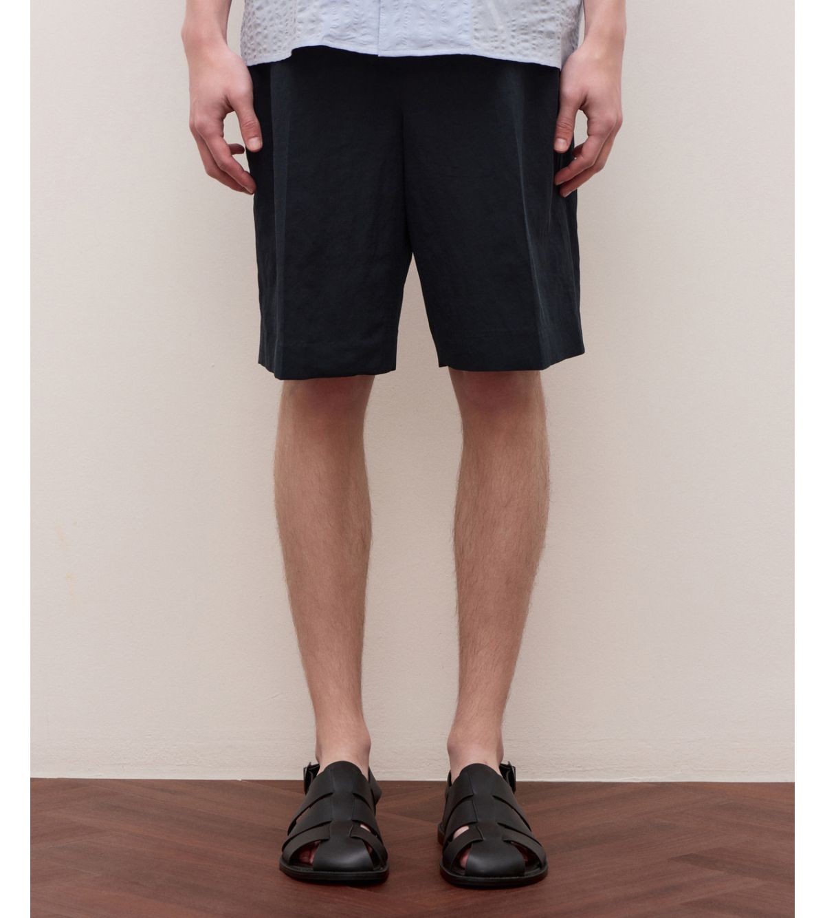 질스튜어트뉴욕 맨(JILLSTUART NEWYORK MEN) 린넨 블렌드 숏팬츠 - 다크네이비 (JNPA6B610N3)