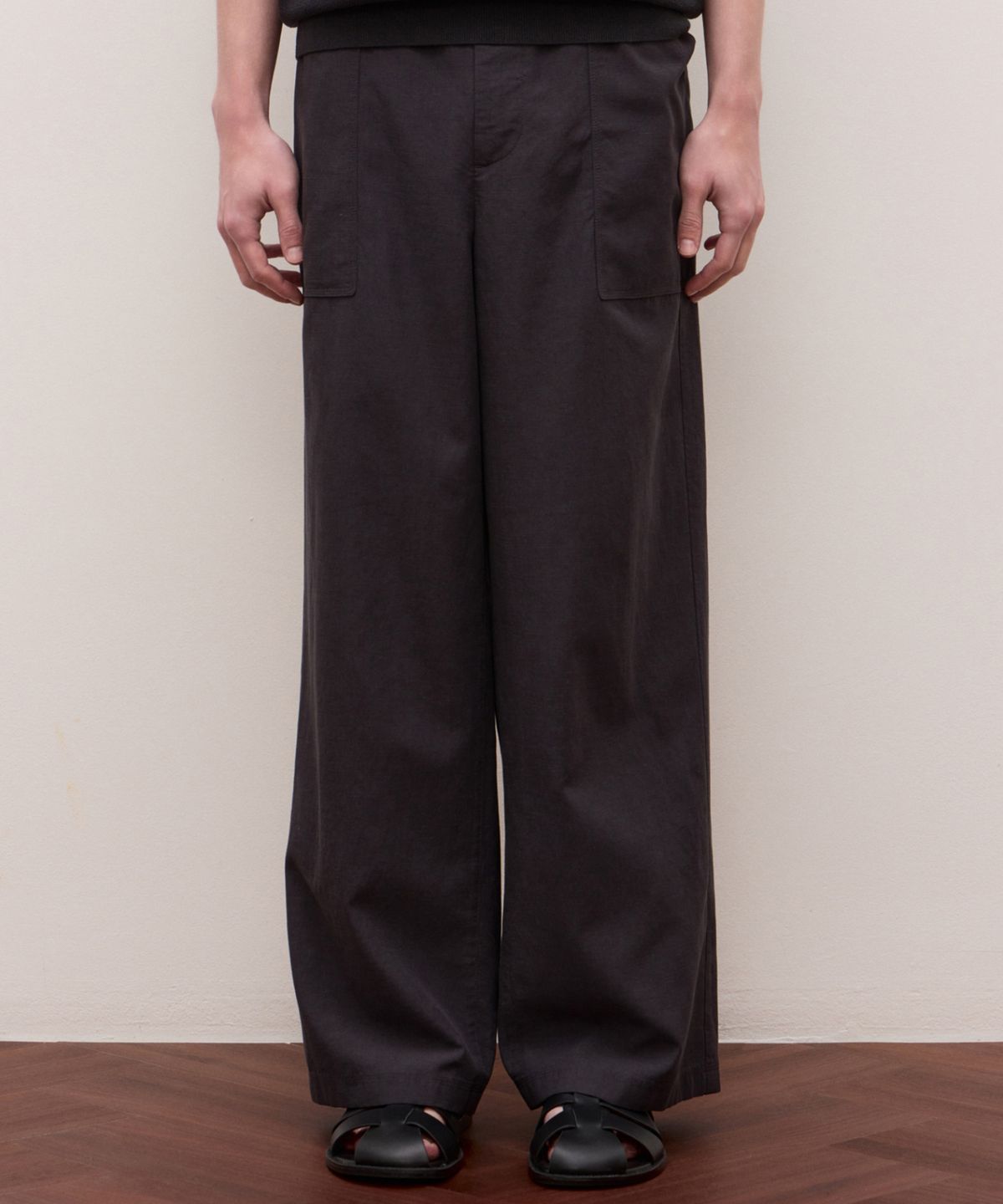 질스튜어트뉴욕 맨(JILLSTUART NEWYORK MEN) 린넨 블렌드 셋업 팬츠 - 다크네이비 (JNPA6B512N3)