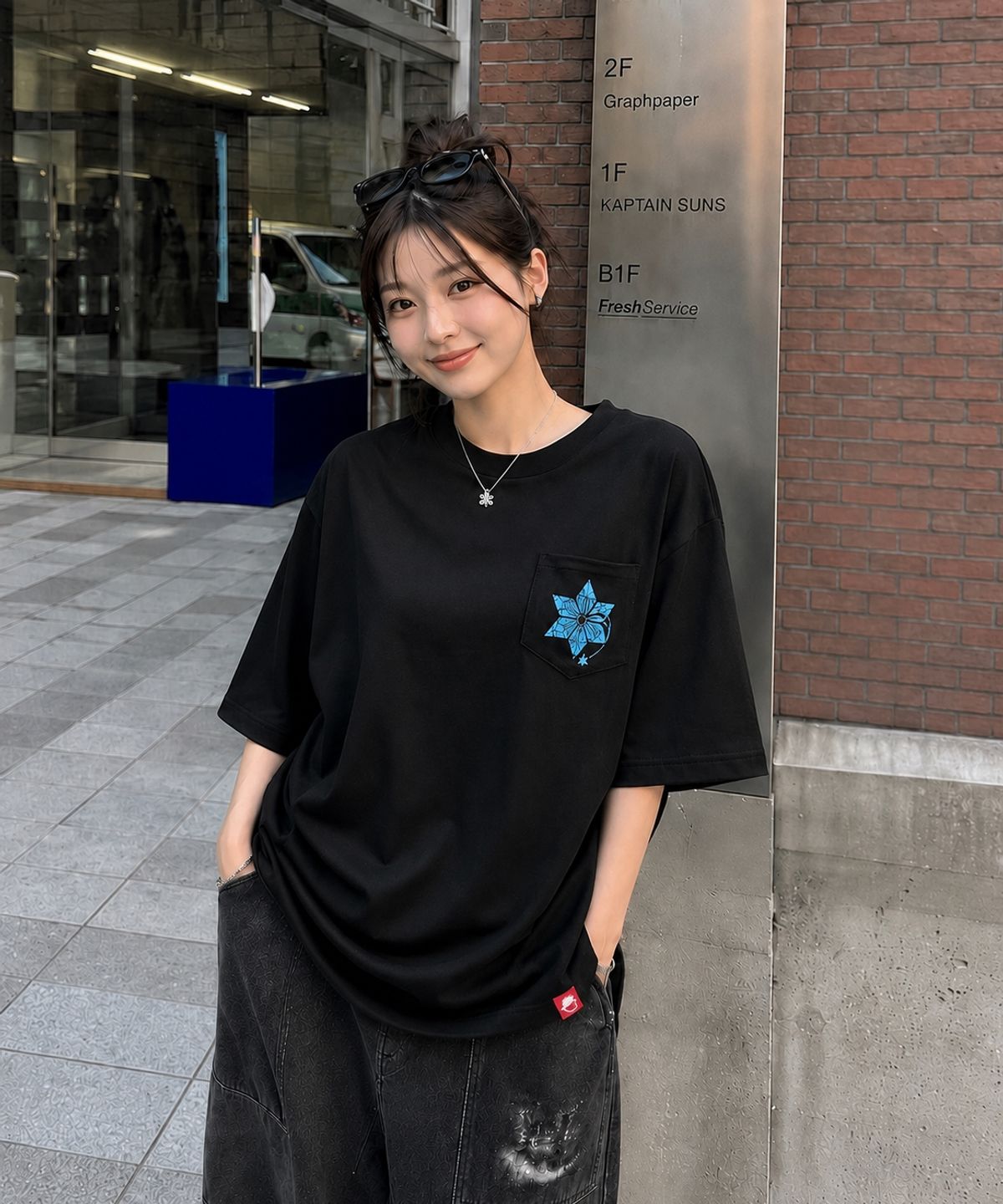 스테이지알(STAGE.R) 다이아리나 피그먼트 반팔 티셔츠 [블랙]