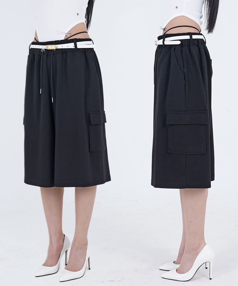 카고 벨티드 아일렛 버뮤다 스웨트 팬츠(Black)