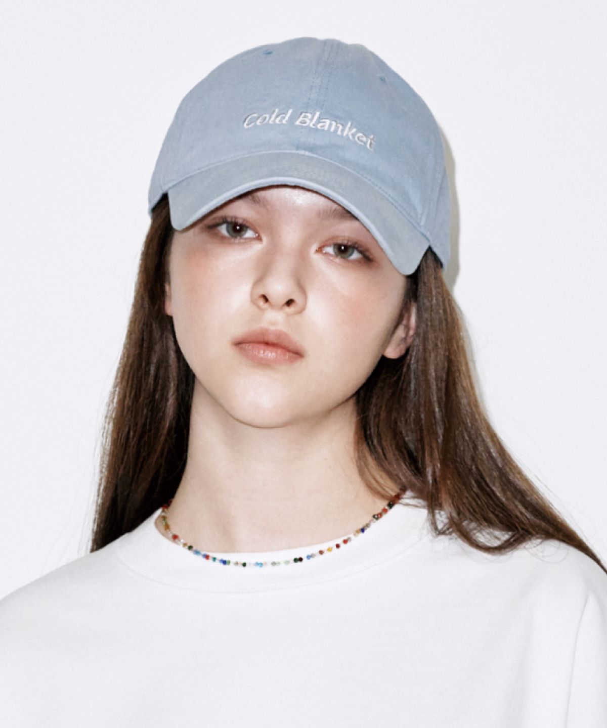 콜드블랭킷(COLD BLANKET) 브리티시 빈티지 워시드 코튼 데님 볼캡 연청