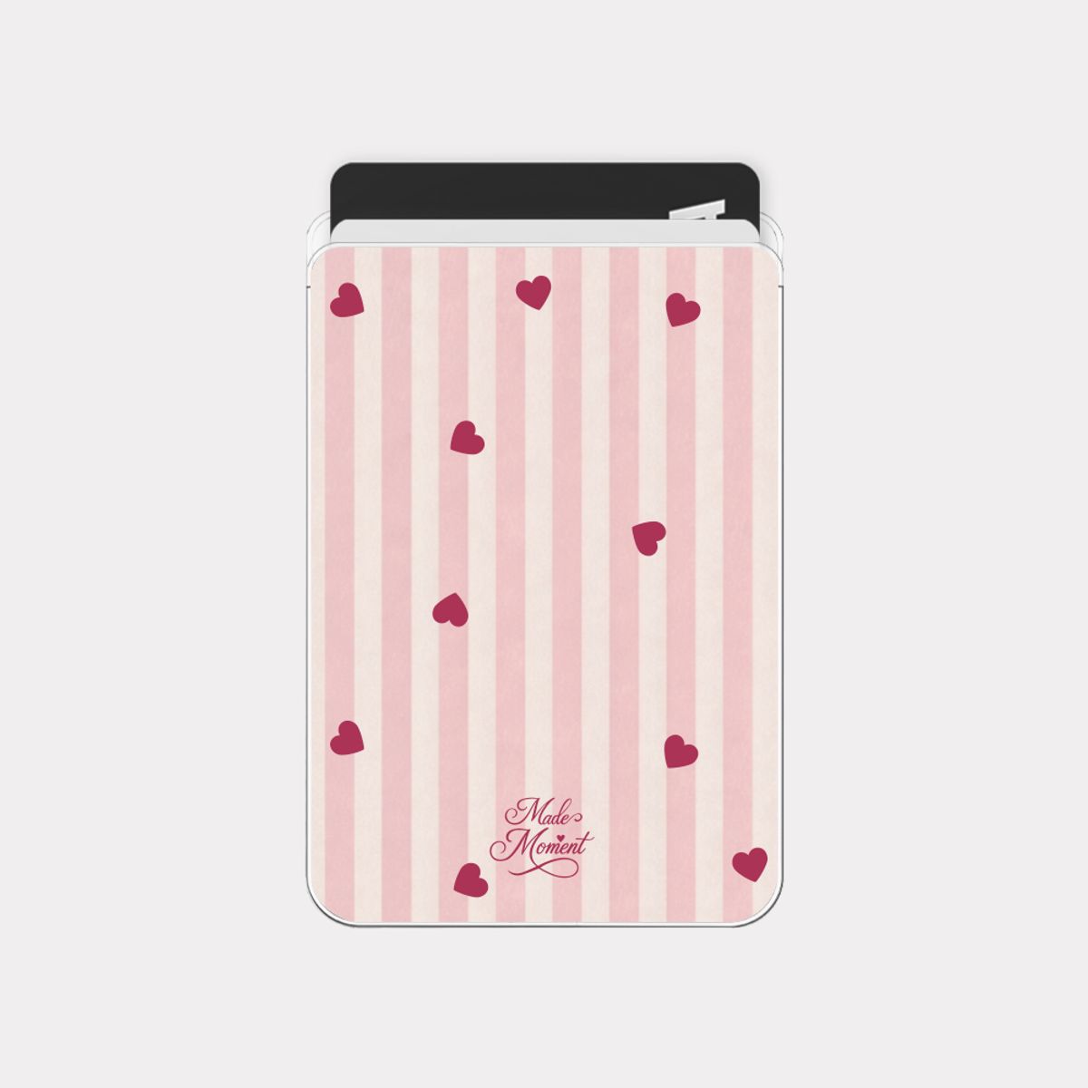 메이드모먼(MADEMOMENT) candy stripe 디자인 [맥세이프 투명 카드지갑]