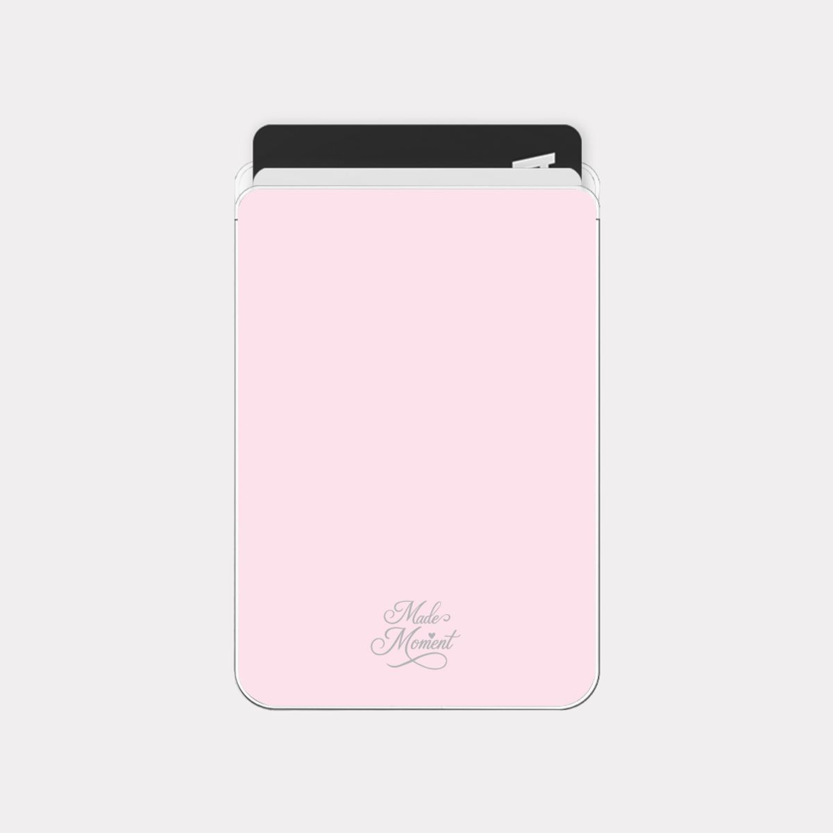 메이드모먼(MADEMOMENT) pink edition 디자인 [맥세이프 투명 카드지갑]