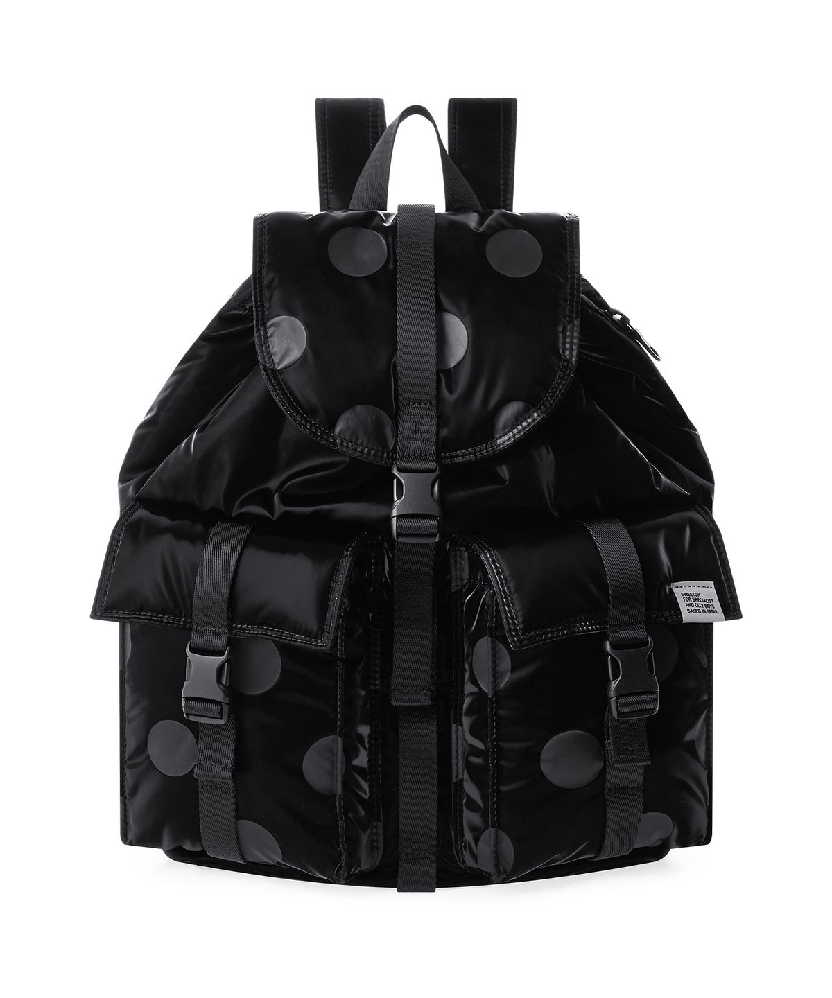 스위치(SWEETCH) CITY BOYS RUCKSACK 001 S Glossy Black Polka Dot