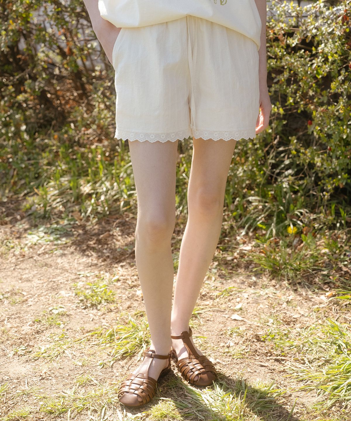 틸아이다이(TILL I DIE) Lace soft shorts [TISU07PT05]_Butter