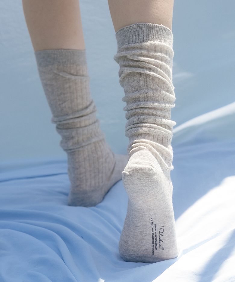 Sheer long rib socks [TISU07AC03]_4color