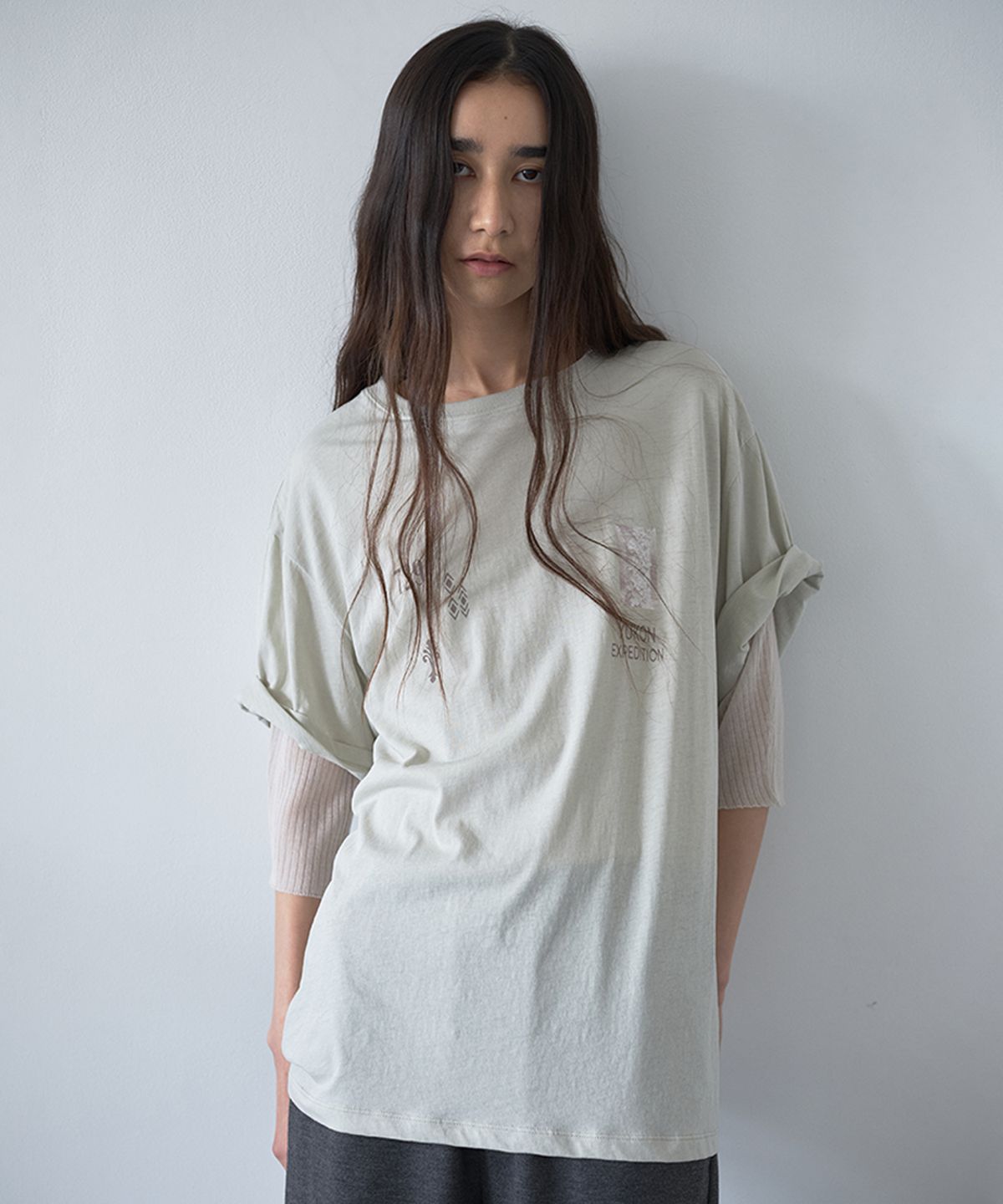 밀로 우먼(MILLO WOMEN) 오브젝트 모티프 티셔츠 [빈티지 민트]