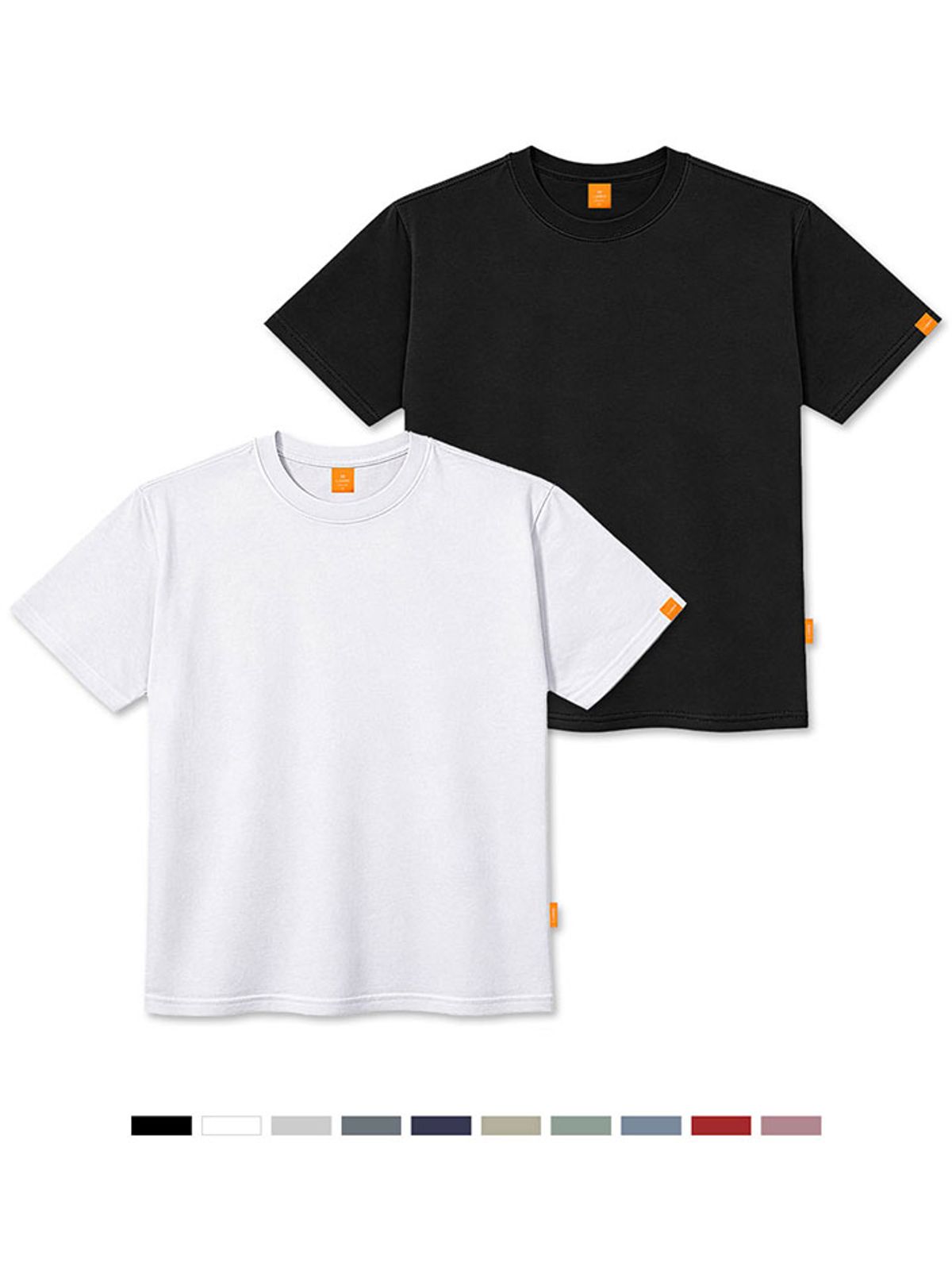 엘라모(LLAMO) [2PACK] 무지 반팔티셔츠 남녀공용 빅사이즈 S~4XL