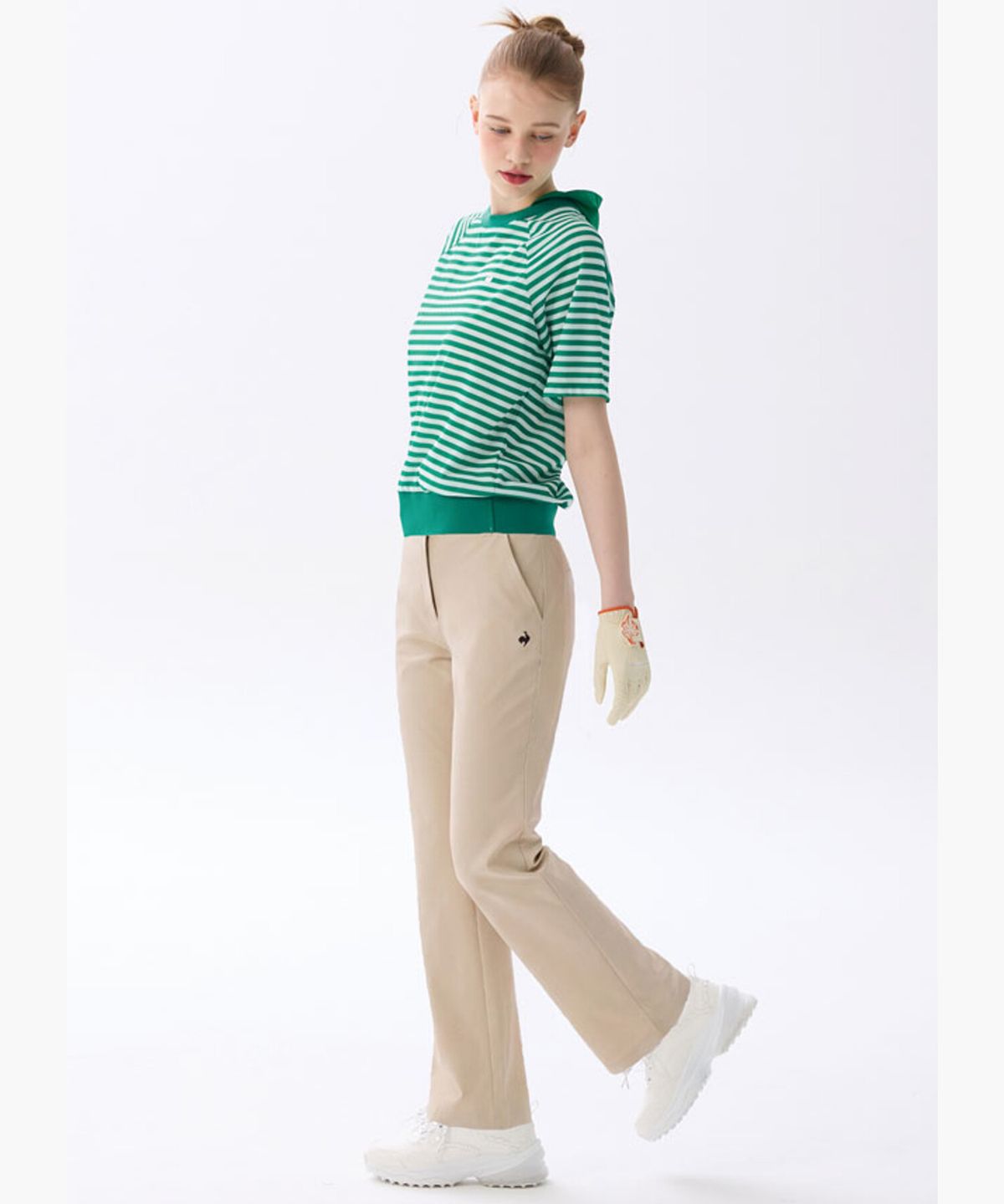 르꼬끄 골프(LECOQ GOLF) 여성 밴딩 세미 와이드핏 팬츠 _BEGE GR222LPT42