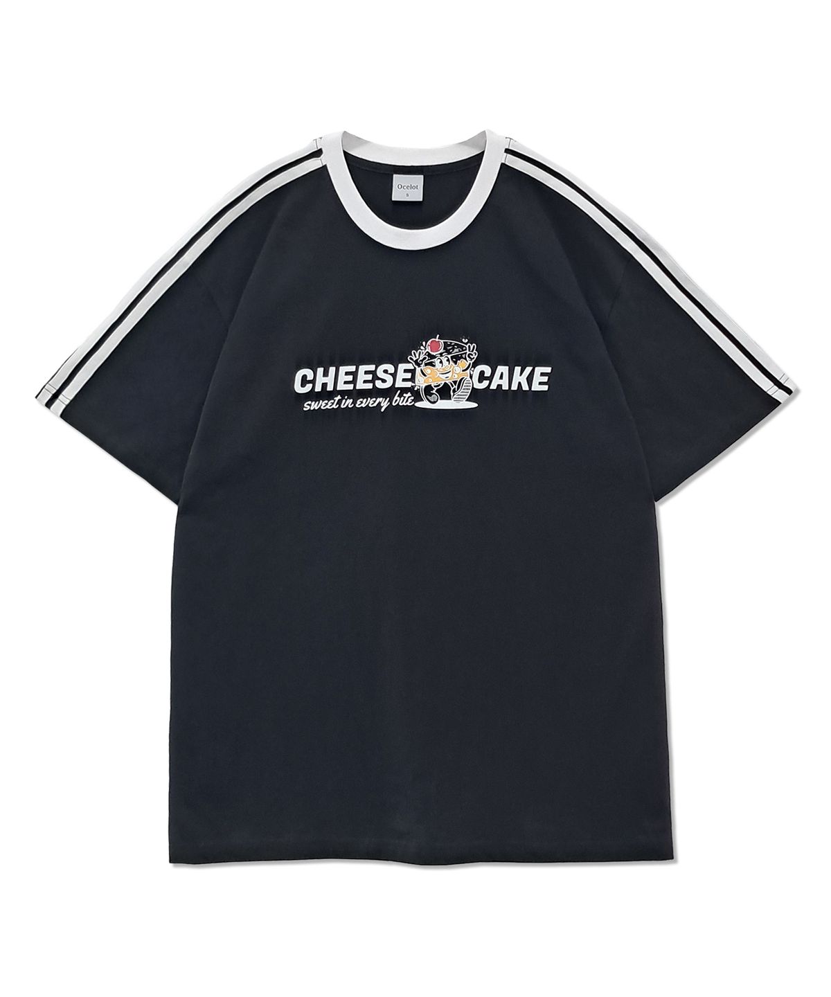 오실롯(OCELOT) C76 치즈케이크 오버핏 반팔 티셔츠_블랙