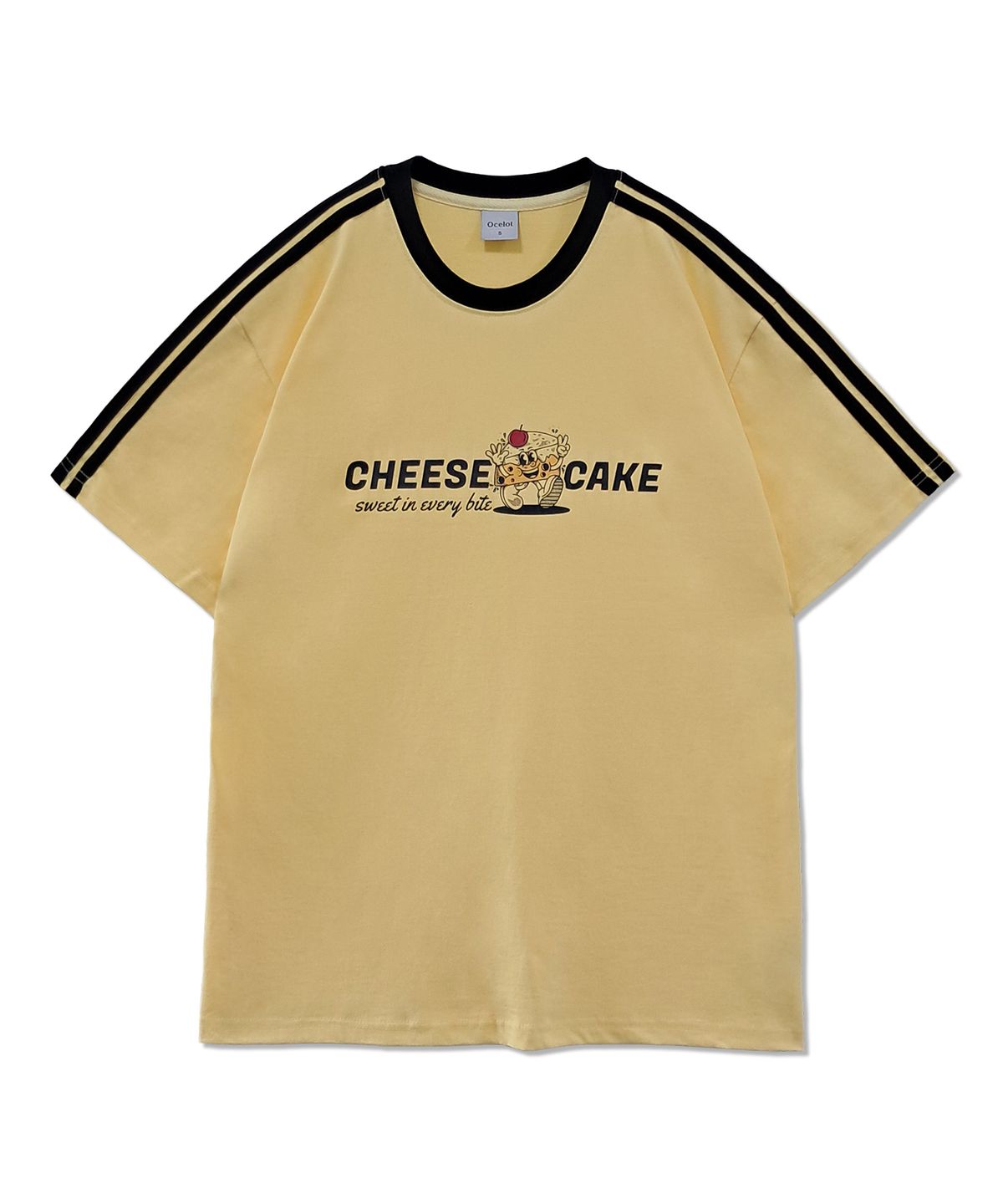 오실롯(OCELOT) C76 치즈케이크 오버핏 반팔 티셔츠_옐로우