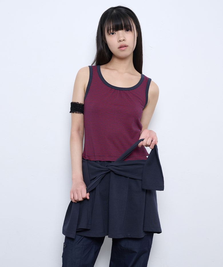 STRIPE TIE DRESS [NAVY]