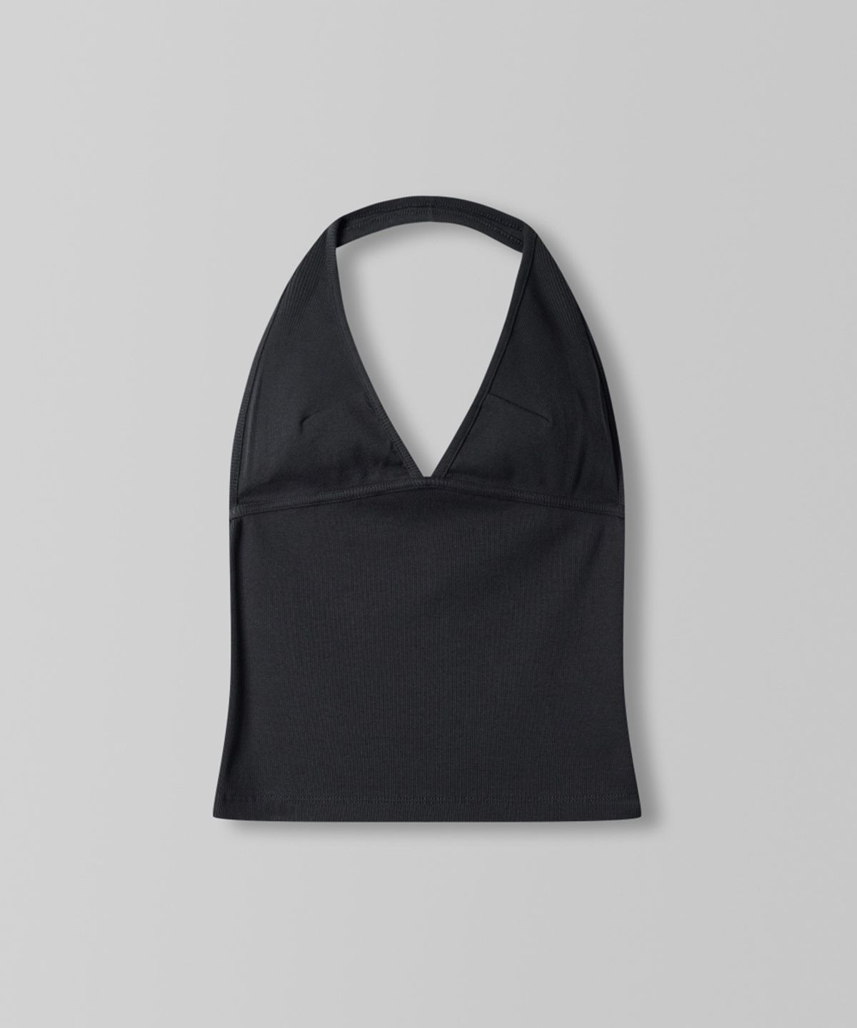 108파운드(108POUND) Contour Rib Halter Top_Charcoal