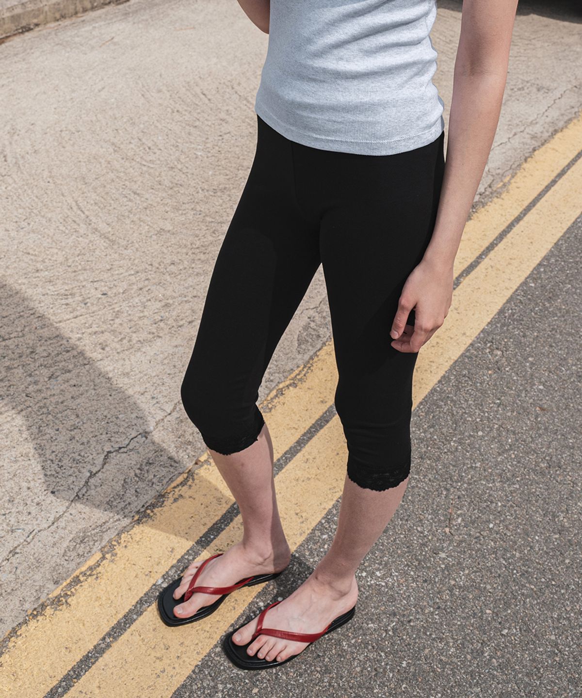 108파운드(108POUND) Soft Lace Biker Leggings_Black