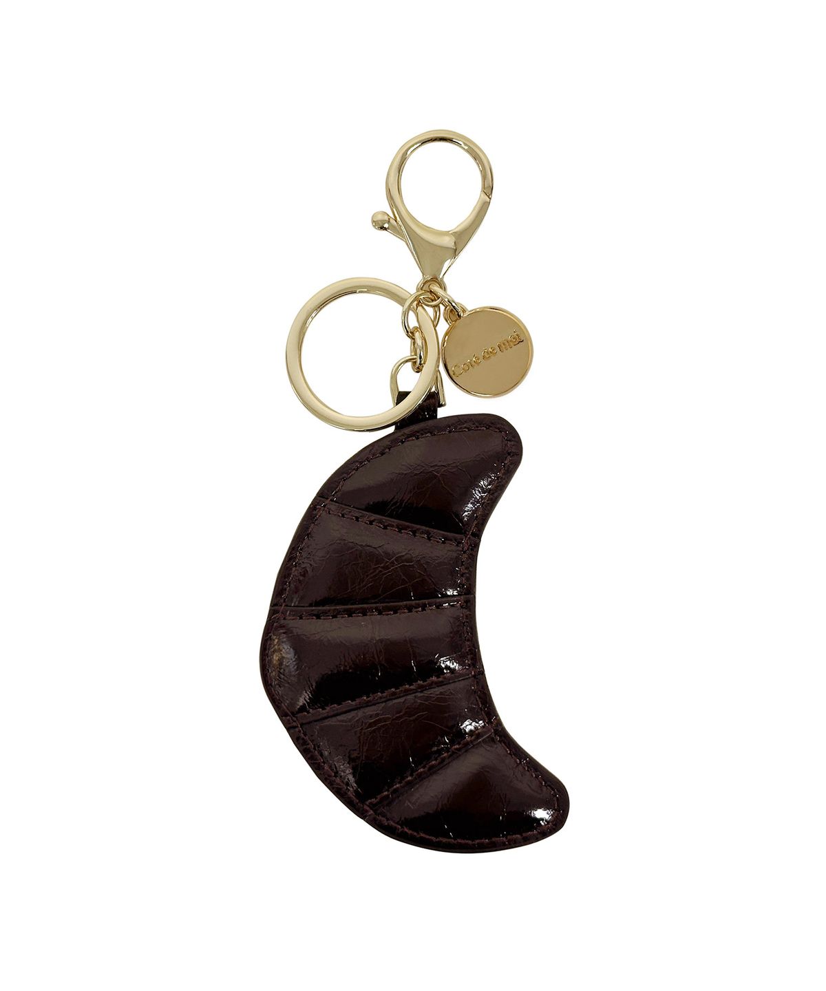꼬떼드무아(COTEDEMOI) Petit Croissant Keyring - Chocolate brown