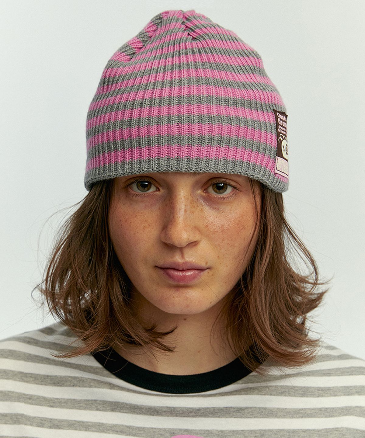 테켓(TEKET) TEKET X PZtoday Happiness Stripe Beanie Pink