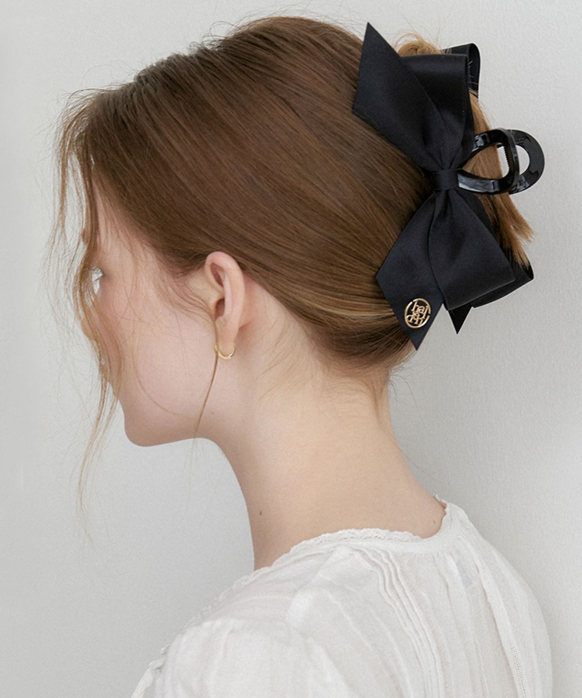 할렌(HALDEN) flat ribbon hair claw clip (H041_black)