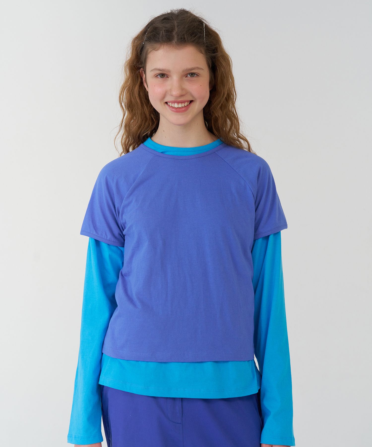 MUSINSA | PESTO Raglan Short Sleeve T-Shirt Earth Blue