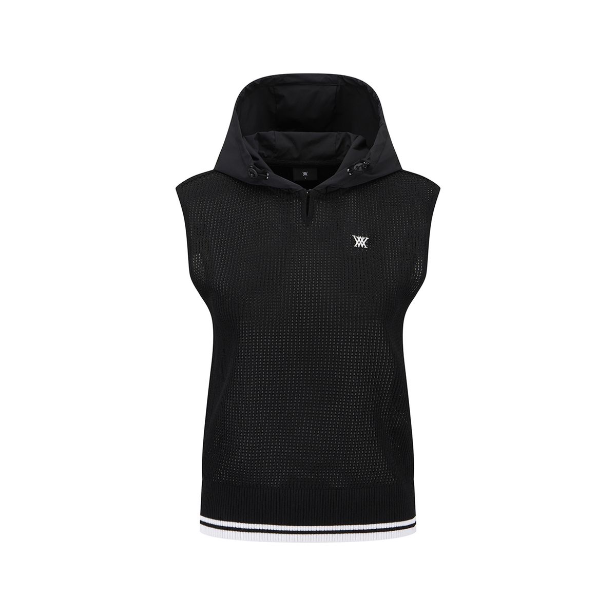 어뉴골프(ANEW GOLF) WOMEN HOODED KNIT VEST_BK