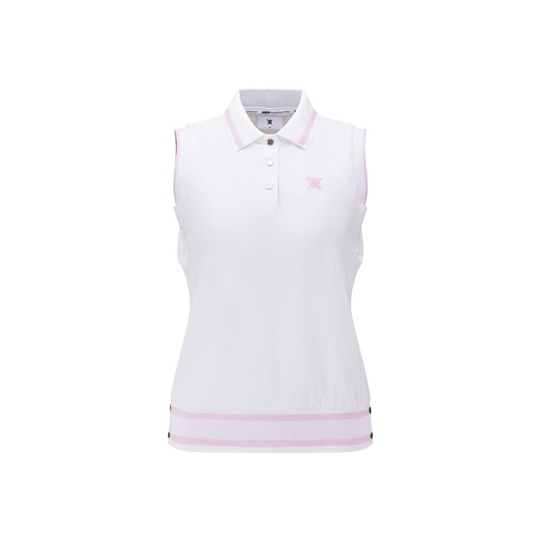WOMEN SOLID SLEEVELESS_WH