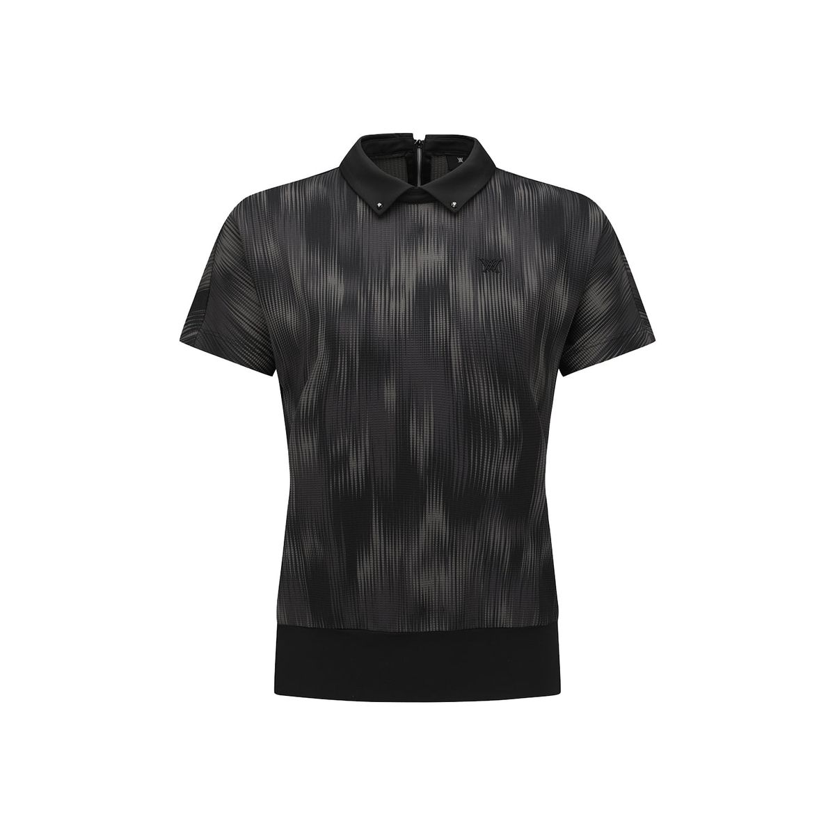 어뉴골프(ANEW GOLF) WOMEN MOSAIC BACK ZIP T-SHIRT_BK