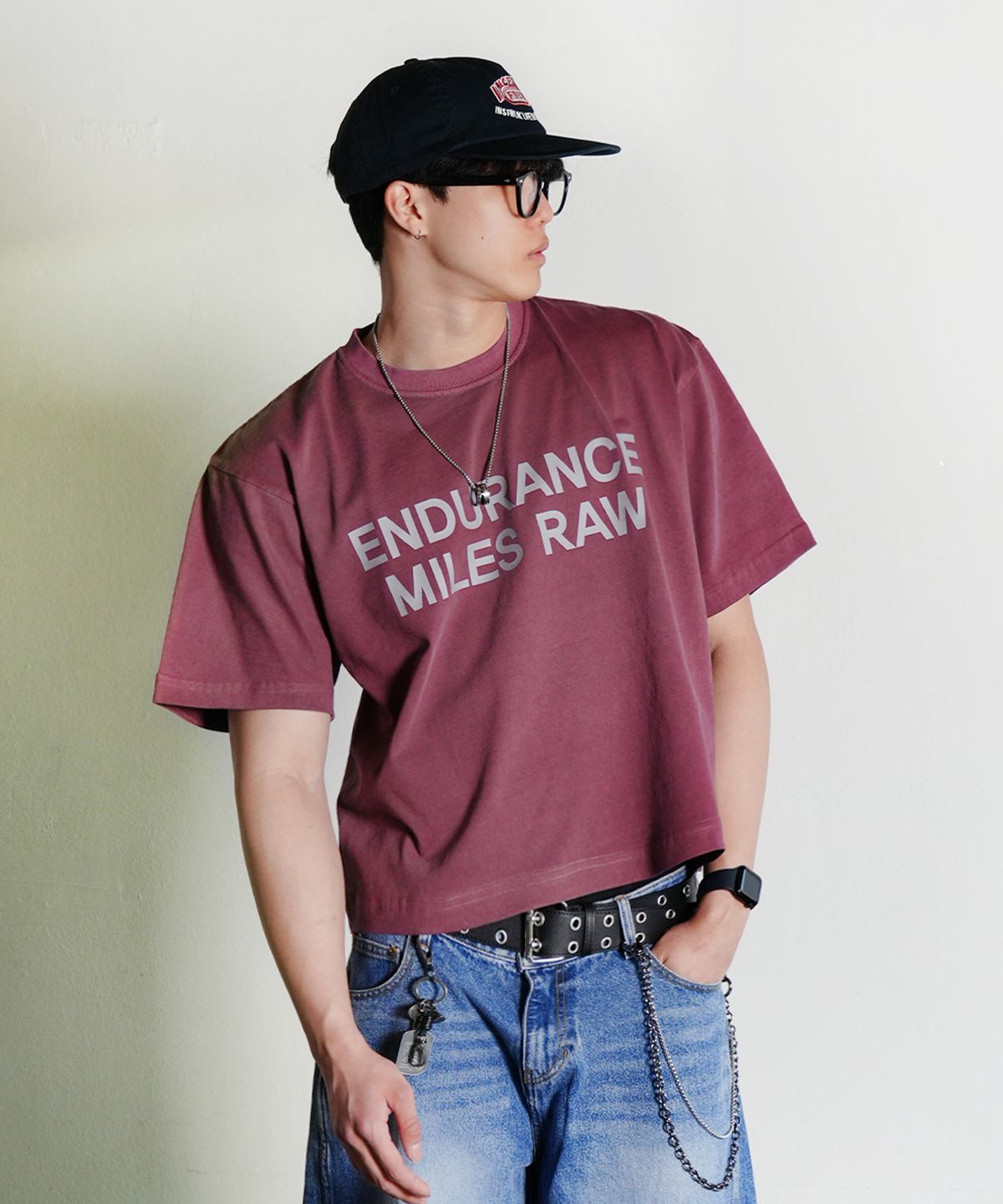 더마일(THEMILE) 가먼츠 크롭 endurance 크루넥_PIGMENT RED