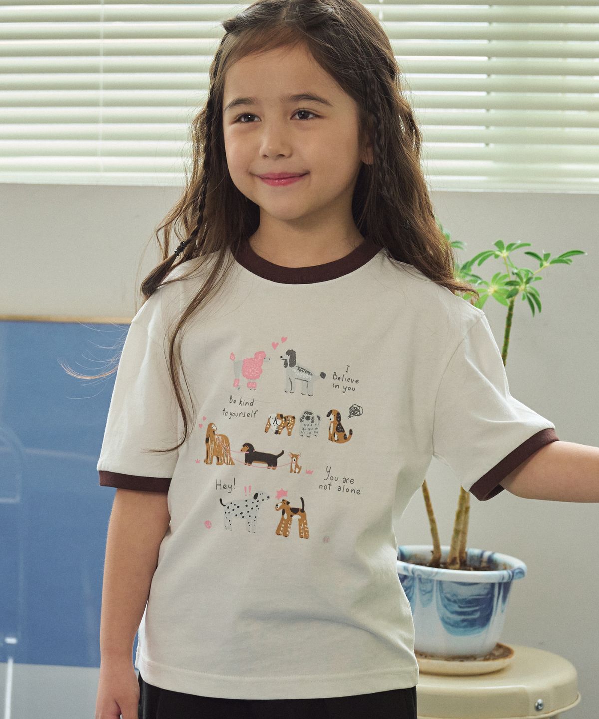 꼼파뇨 키즈(CPGN KIDS) KIDS 코지 퍼피 링거 반팔티 아이보리