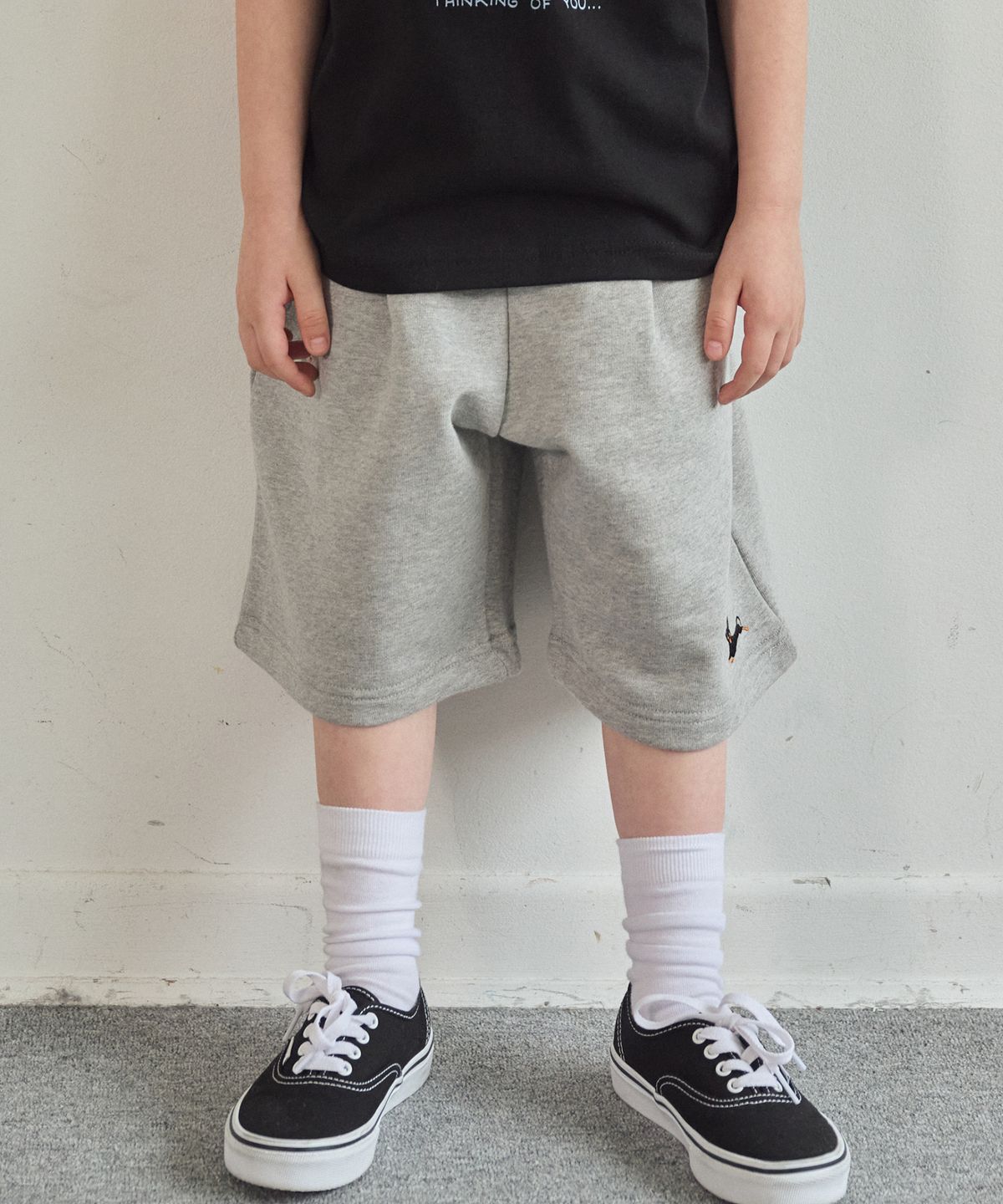 꼼파뇨 키즈(CPGN KIDS) KIDS 와이드 애니멀 스웨트쇼츠 그레이